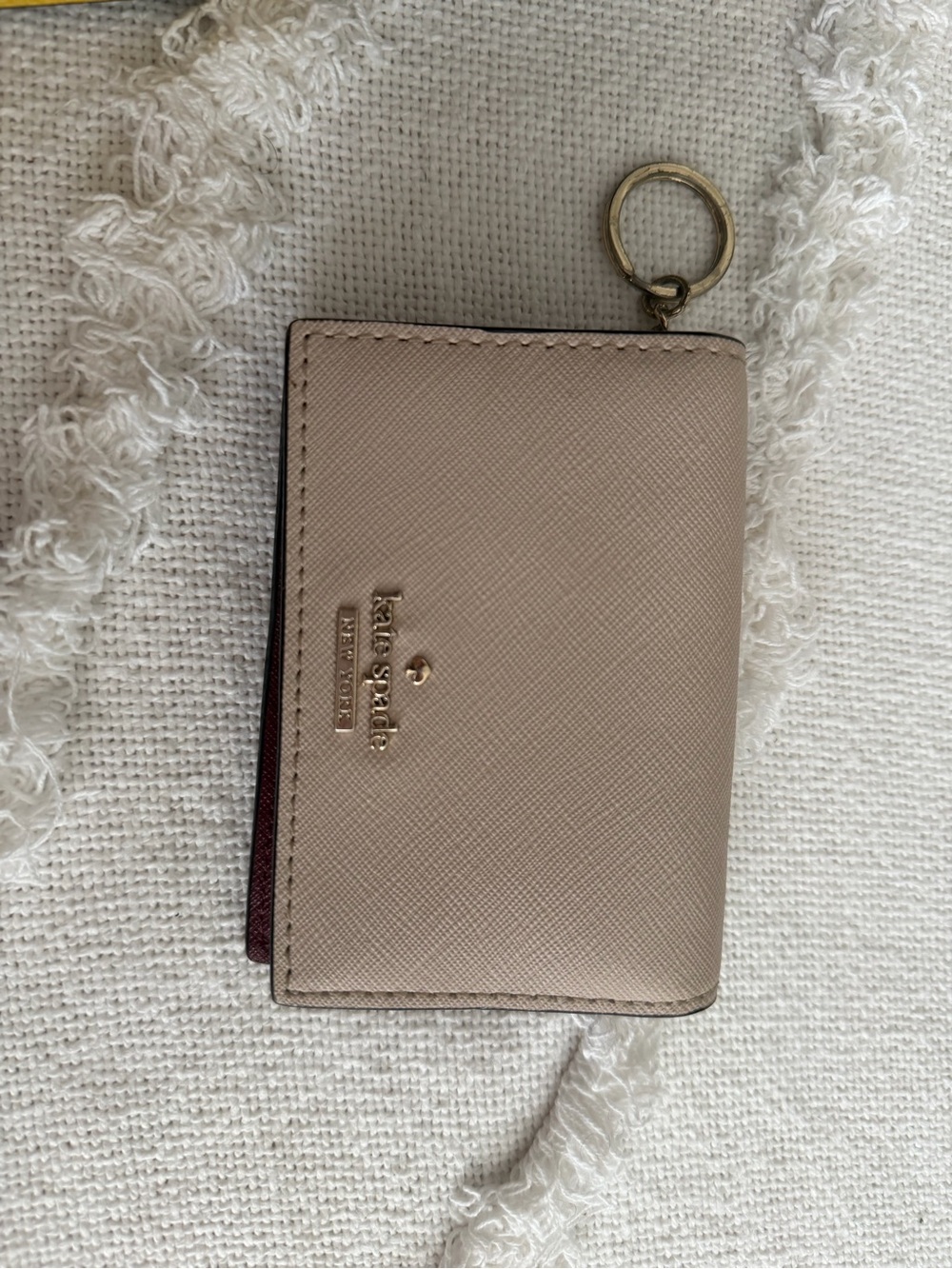 kate spade New York Beige Key Card Holder